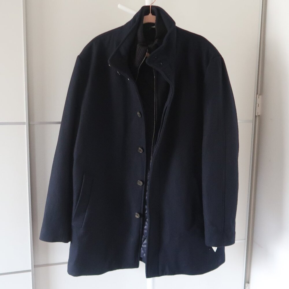 Cardinal of Canada Navy Blue Wool Winter Coat Stand Collar Quilted Lining XXL - Picture 9 of 12